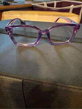 Hummingbird Purple Transparent Square Frame Readers 2.0 Strength